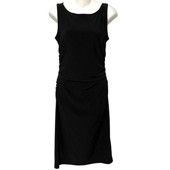 NORMA KAMALI Stretch Sleeveless Shirred Waist Dress L - Picture 2 of 11